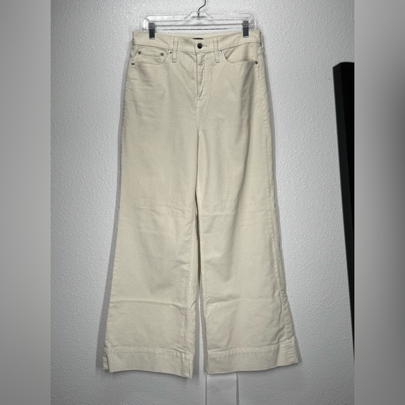 J. Crew Pants - J Crew Corduroy Wide Leg High Waist Trouser Pants Cream Size 29 Style BT922